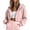 Pink, variant on MOJOGO Women's Cropped Jackets Open Front Long Sleeve Sweatshirts with Ribbed Cuff Fall Winter Solid Color Hoodie S