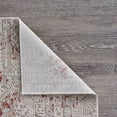 thumbnail image 4 of Laddha Home Designs 2' x 7.5' Ivory and Wine Red Distressed Geometric Rectangular Rug Runner, 4 of 6