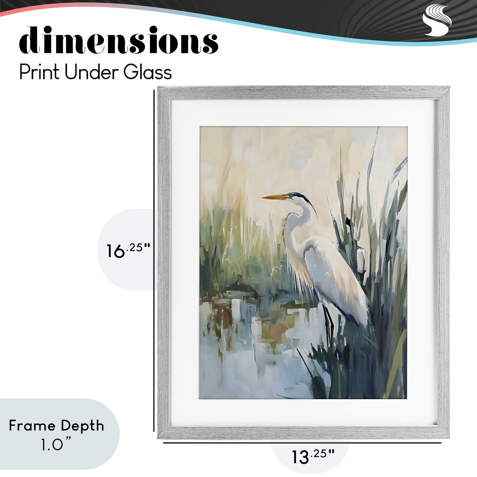 Stupell Industries King Of The Marsh Gray Framed Print Under Glass, design by Creative Studio