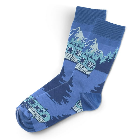 Sillies Socks Outdoor Socks - Blue Campers Novelty Unisex Sock Set, Fun Unique Designs