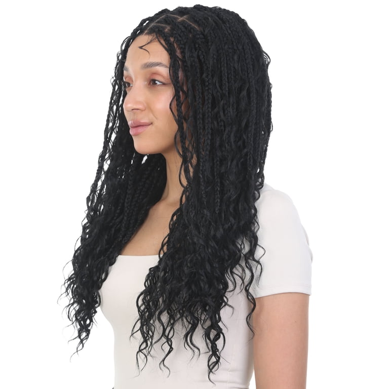 LUXLUXE Grace 25-inches Full Hand-tied Boho Box Braids Wig  display picture 2