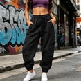 thumbnail image 4 of Kezqiaxn Womens Cargo Pants Summer Drawstring Elastic Waist Outdoor Quick Dry Casual Trousers with Pockets Fashion Clothing, 4 of 9