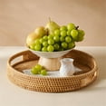 thumbnail image 4 of Rollbacks & More Rattan Serving Tray 30cm, Woven Trays with Handles for Home,Round Dining Table Tray,Wicker Basket, 4 of 7