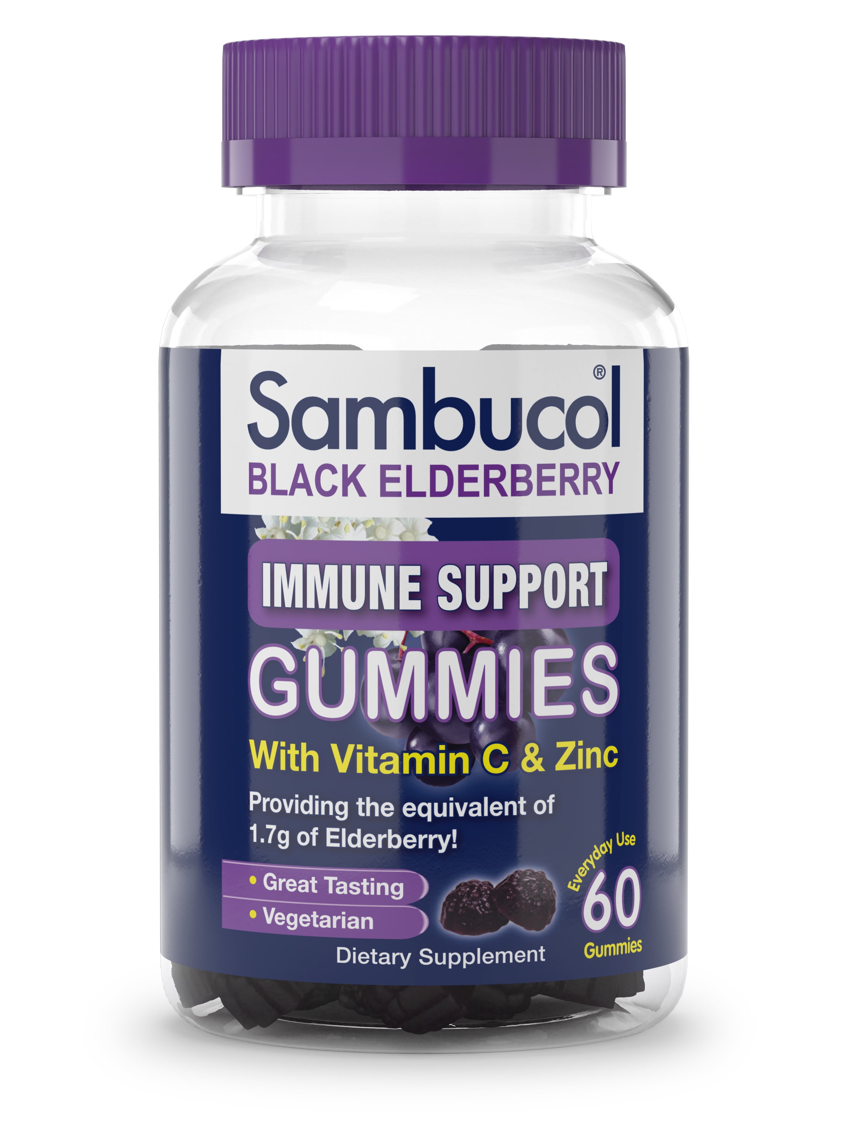 Sambucol Black Elderberry Immune Support Gummies, 60 Count Walmart