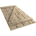 thumbnail image 6 of Ekena Millwork 23 1/2"W x 30"H Rustic Four Board Spaced Board-n-Batten Pecky Cypress Faux Wood Shutters w/Z-Board (Per Pair), Primed Tan, 6 of 10