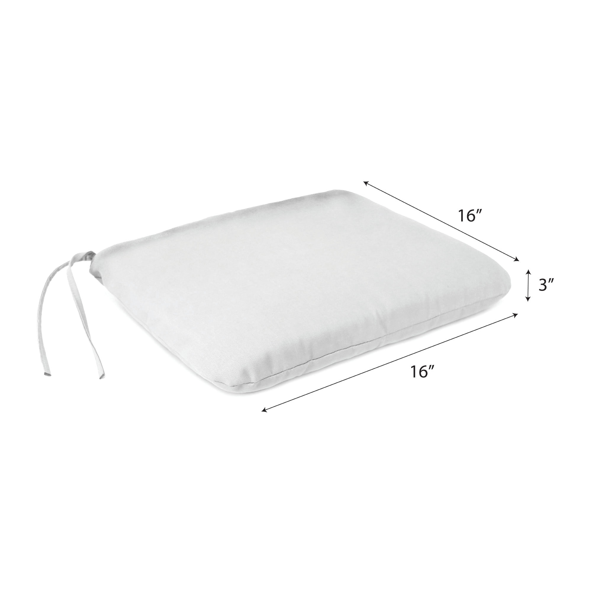 Jordan Manufacturing 16" x 16" Geranium Cream Floral Square Outdoor Chair Pad Seat Cushion with Ties (2 Pack)