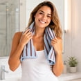 thumbnail image 4 of Huzdenx Striped Cotton Hand Towel, Soft Highly Absorbent Durable Reusable Towel, Daily Household Towel for Bathroom & Kitchen, Multiple Colors Available, 4 of 4