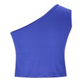 thumbnail image 6 of Women Hot Tank Tops Spring And Summer One Shoulder Tight Tops Plain Solid Fashion Comfortable Cool Lightweihght Breathable Sleeveless Going Out Slim Fitted Camisole, 6 of 7