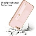 thumbnail image 3 of Case for iPhone 7 Plus iPhone 8 Plus, Soft Silicone TPU Slim Case Electroplated Case Shockproof Phone Case with Wristband Kickstand Phone Loop Finger Holder Strap-Rosegold, 3 of 7