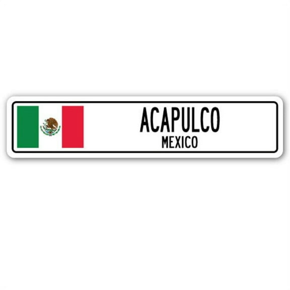 ACAPULCO MEXICO Aluminum Street Sign Mexican flag city country road wall gift