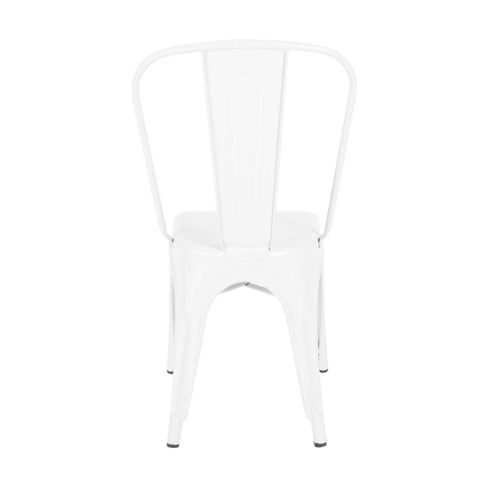Chaise de salle à manger Tolix Roch en blanc, chaise en métal