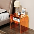 thumbnail image 5 of solaround Acrylic Side Table, Nightstand Bedside Table for Bedroom Living Room, 19.7'' x 15.7'' x 11.8'', Orange, 5 of 6