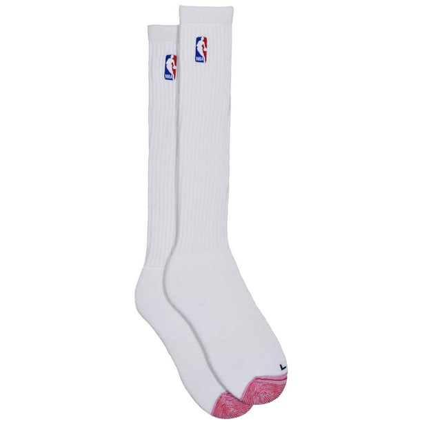 NBA Mens NBA Logoman White Knee High Players Socks 6Pack