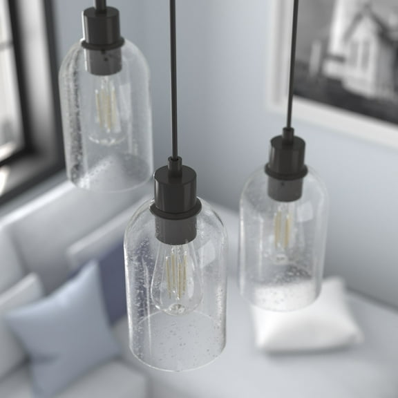 Hunter - Lochemeade 1-light Noble Bronze, Mini Pendant Light, Dimmable, Modern Style, Cylinder Shaped, for Bedrooms, Dining, Living Rooms - 19202