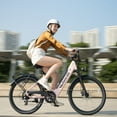 thumbnail image 3 of Gocio Peak 750W Step Thru Electric Bike for Adults, 26" x 2.1" Frame, 48V 499Wh Waterproof Battery, Lockable Suspension Fork, LCD, Cruiser Style, Max 19.8 Mph Commuter Pink Ebike, UL2849 Certified, 3 of 14