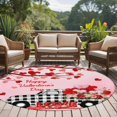thumbnail image 4 of Round Rug 7Ft Washable Non-Slip, Valentine's Day Circle Area Rugs for Living Room Bedroom, Ombre Pink Love Tree Truck Roses Plaid Indoor Floor Mats Carpet Runner for Home Decor Aesthetic, 4 of 8