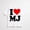 JC01-White-91, variant on I Love Heart MJ M J M.J. T-Shirt