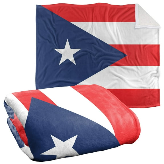 Logovision Blanket, 50"x60", Puerto Rico Flag Silky Touch Sherpa Back Super Soft Throw Blanket