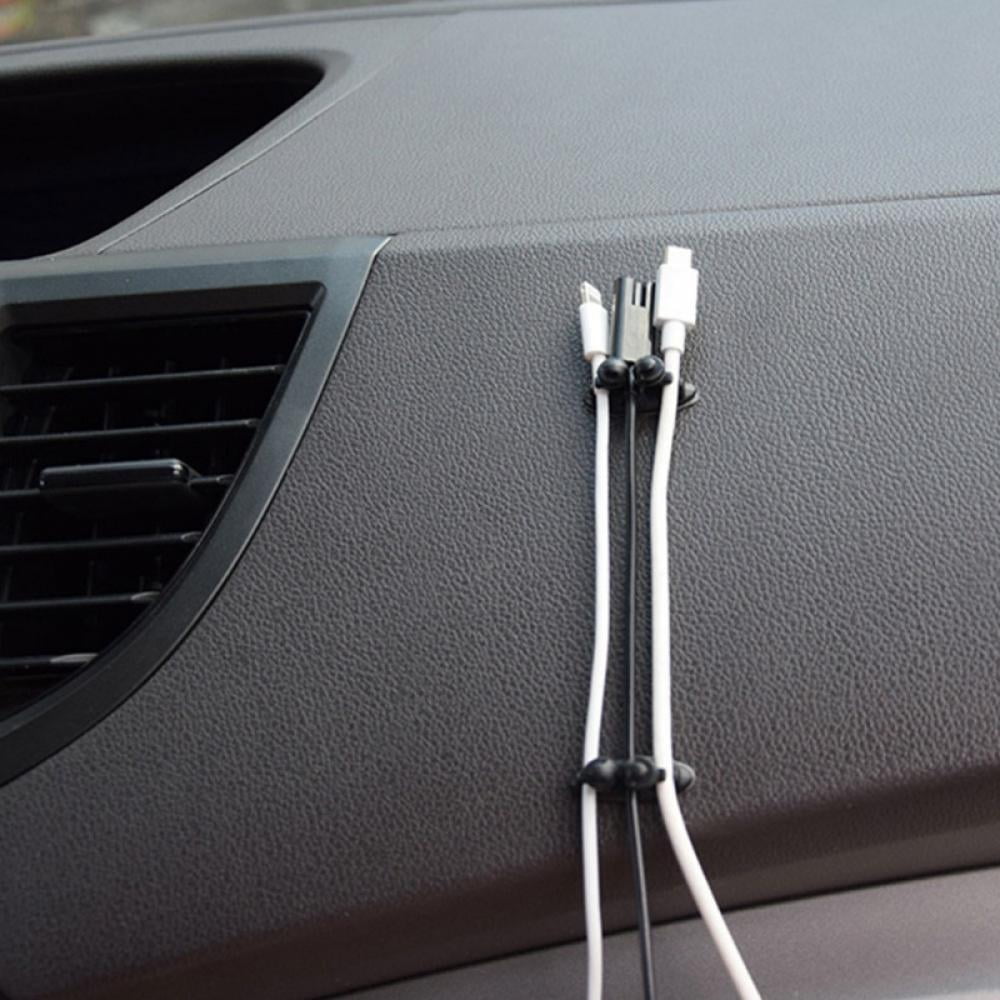 8pcs New Cord Fixer Auto Accessories Organizer Car Charger Line Holder Multifunction Fastener Adhesive Wire Clip USB Cable 