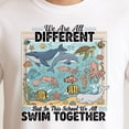 thumbnail image 3 of We Are All Different Swim Together Teacher Back to School 2025 – T-Shirt / Hoodie / Sweatshirt – Educational Theme –, 3 of 6