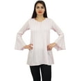thumbnail image 3 of Phagun Women's Designer Pink Top Rayon Flounce Sleeve Loose Blouse Shirt - 4, 3 of 8