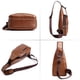 thumbnail image 5 of Mochila bandolera de piel para hombre con puerto USB, 5 of 8