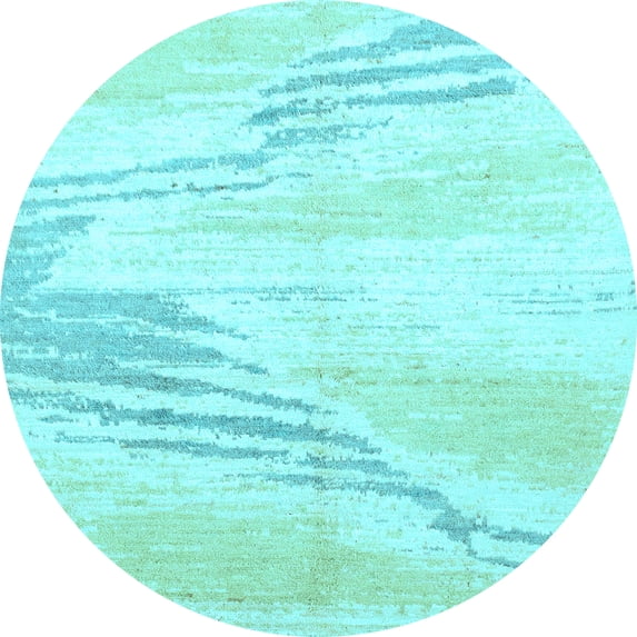 Ahgly Company Indoor Round Solid Light Blue Modern Area Rugs, 4' Round