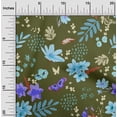 thumbnail image 2 of oneOone Polyester Spandex Dark Olive Green Fabric Floral Craft Projects Decor Fabric Printed By The Yard 56 Inch Wide, 2 of 4