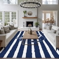 thumbnail image 3 of 6'x9' Area Rugs, Navy Blue Anchor Nautical Indoor Outdoor Area Rug for Living Room Bedroom, Navy Blue Striped Farmhouse Washable Bathroom Rugs Kitchen Floor Carpet Mats Home Decor Aesthetic, 3 of 8