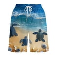 thumbnail image 4 of Sakmal Beach Shorts for Men Blue Graphic Knot with Pockets Casual Pants Mens, 4 of 5