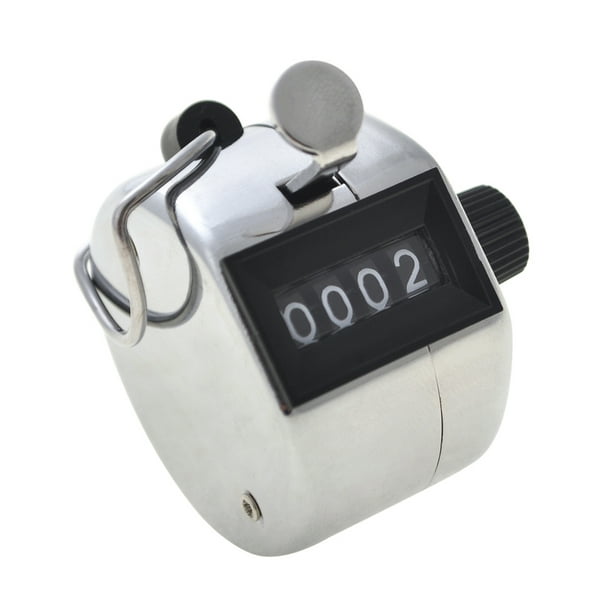 2 PCS 4 Digit Number Dual Clicker Golf Hand Tally Counter Metal