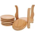thumbnail image 5 of 1 Set Round Bamboo Coasters with Coaster Holder for Coffee Tea Table Use, 5 of 5