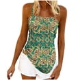 thumbnail image 3 of Hvot&aat Women's Plus Size Boho Floral Printed Camisole Sleeveless Spaghetti Strap Asymmetrical Hem Vest for Summer Vacation Beach, 3 of 5