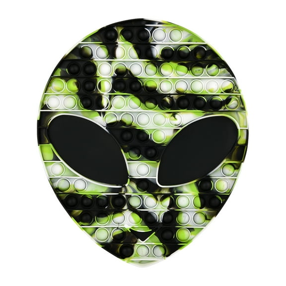 BlockBuster Costumes Jumbo Black White And Green Alien Head Bubble Popper Toy 12"