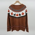 thumbnail image 4 of Drses‌‌ ‌‌‌‌‌‌‌‌‌‌‌‌‌‌‌‌Women's Halloween Knit Sweater - Pumpkin Long Sleeve Crew Neck Casual Pullover Top, 4 of 7