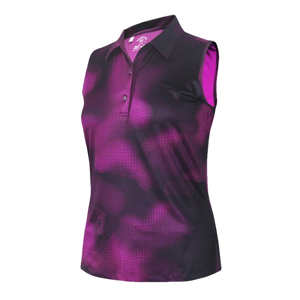 Chocolate Brown Polka Dot Women's Golf Shirts