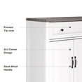 thumbnail image 6 of Aiho 55.1" Buffet Cabinet with 2 Drawers and 4 Doors, Farmhouse Sideboard Storage Cabinet with Adjustable Shelves for Kitchen, Living Room, Dining Room, White & Gray, 6 of 7