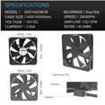 thumbnail image 1 of Waterproof Cooling Fan Series - DC 12V Dual Ball Bearings - Dustproof and Moisture-Resistant - Sizes 80x25mm, 120x25mm, 120x38mm 140mmX25mm, 1 of 5