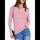 thumbnail image 3 of Camisetas de Larga para Mujer, Tops Ajustados de Punto Acanalado, Conjuntos de Otoño, Camisetas Informales, Ropa Interior, Ropa Interior, Rosa L, 3 of 8