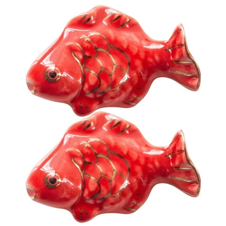 

Etereauty 2pcs Ceramics Chopsticks Holder Red Goldfish Shaped Chopsticks Holder (Red)
