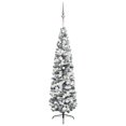 thumbnail image 1 of vidaXL Slim Artificial Pre-lit Christmas Tree with Ball Set Green 210 cm, 1 of 5