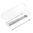 thumbnail image 2 of Kit de 6 curetas para la eliminación de cerumen, de acero inoxidable, con estuche. Cómodo y eficaz. Limpieza de cerumen. Color plata., 2 of 7