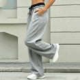 thumbnail image 5 of Guluxicc Women's Sweat Pants with Pockets Elastic Waist Drawstring Long Wide Leg Trousers for Everyday Fall Winter, 5 of 7