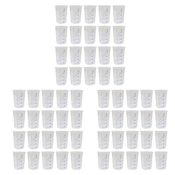 60Pcs Plastic Disposable Paint Mixing Cup Measurements Cups for Resin Epoxy pour 600ML