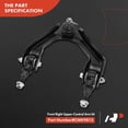 thumbnail image 3 of A-Premium 4Pcs Front Suspension Kit, Upper Control Arm Ball Joint Tie Rod End Compatible with Honda Accord 1990 1991 1992 1993 2.2L, 3 of 9