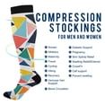 thumbnail image 2 of FORMRS Womens Knee High Socks Casual Long Thick Travel Daily Wear, 2 Pairs, Red Triangles, 2 of 6