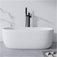 thumbnail image 4 of JERFIT 51 Inch Modern Freestanding Soaking Bathtub, Solid Surface Resin Stone Tub with Overflow Drain, Non-Slip Matte White Finish for Bathroom, 4 of 9