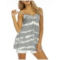 thumbnail image 1 of Pompotops Mode Femme Aguichant Décontracté Imprimé Boutons Col en V Sans Manches Hauts Blouse, 1 of 7