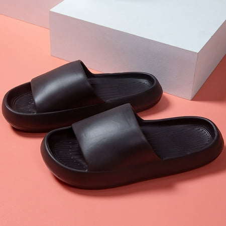 

Huilaibazo Slippers For Men Fashion Summer Slippers Simple Solid Color Practical Flat Comfortable Slippers