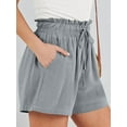 thumbnail image 4 of Linen Shorts for Women Casual High Waisted Wide Leg Drawstring Cute Summer Beach Shorts 2024 Fashion Vacation Outfit, 4 of 8